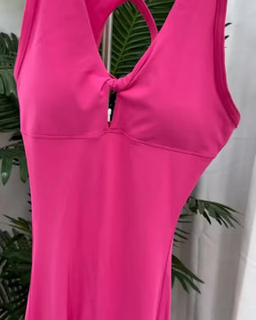 Damen Jumpsuit mit Schöner Rückseite ärmellos Elastischer Strumpfhose