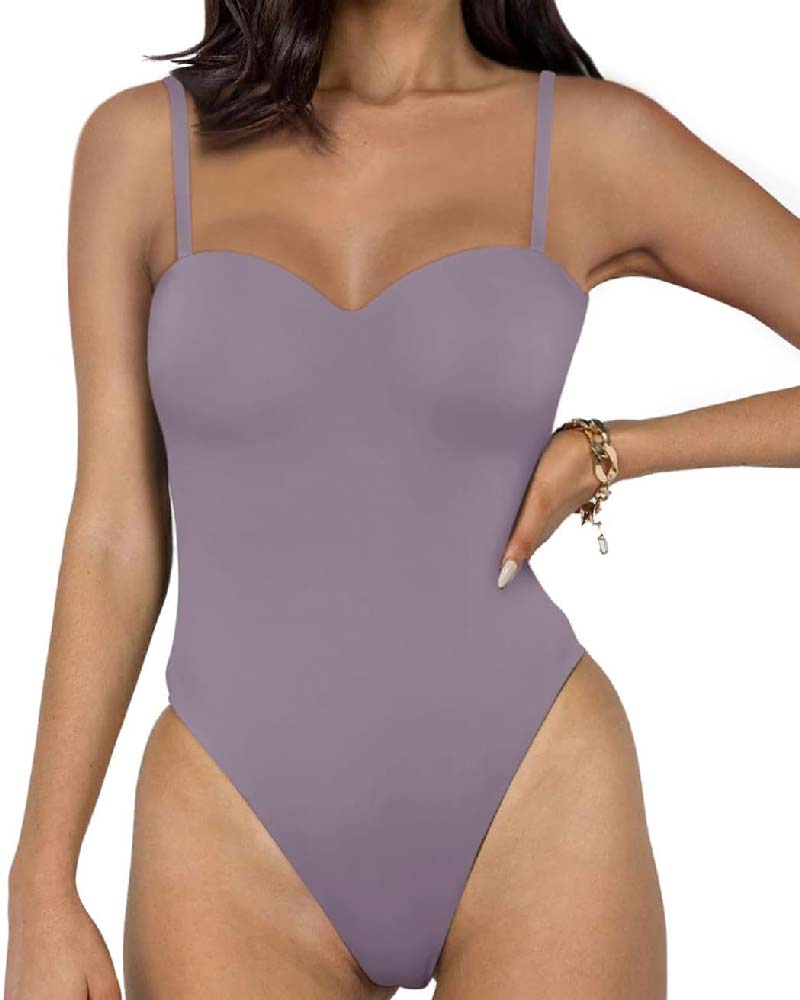 Damen Sexy Ärmelloses V-Ausschnitt Doppellagiges Tube Top Bodysuit