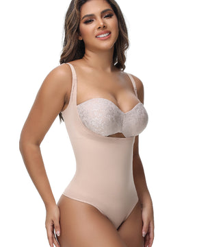 Nahtloser Bauchweg Tanga Body Shaper Hohe Taille Mieder Po-Lifter Bodysuit