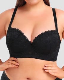 Damen Sexy Spitzen Einstellbarer Dünner Push-Up BH In Übergröße