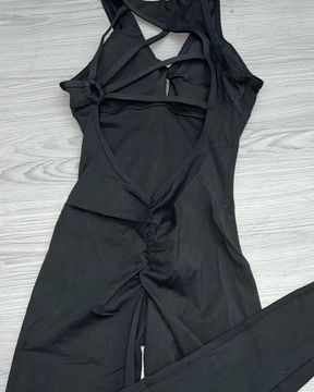 Damen Jumpsuit mit Schöner Rückseite ärmellos Elastischer Strumpfhose