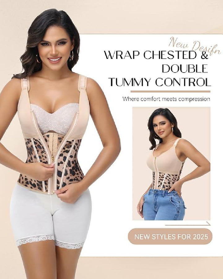 Shapshe® Fajas Colombianas Korsett mit Reißverschluss vorne Bauchkontrolle Taillentrainer mit Stahlknochen
