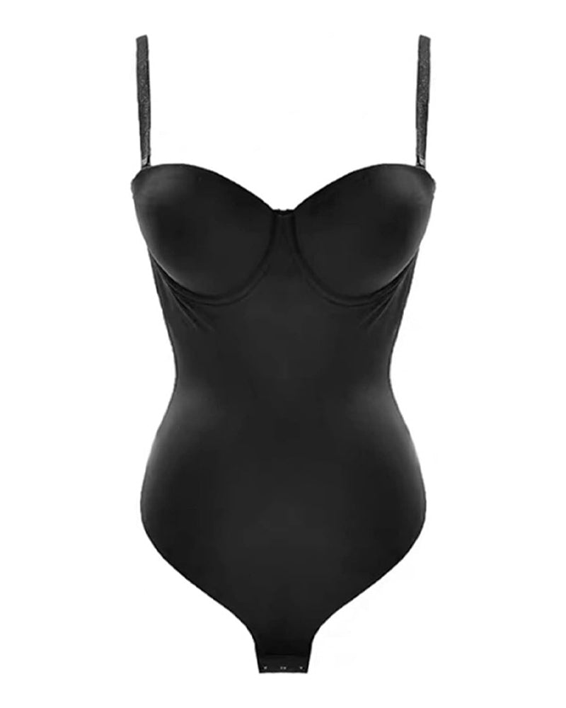 Damen Sexy Rückenfreier Einteiliger Bodysuit Mit integriertem Push Up BH