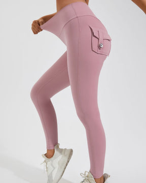 Peach Hip Fitness Leggings mit Cargo Taschen