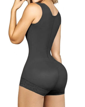 Damen Haken- und Ösenverschluss Brustunterstützung Shapewear  Bauchweg Dreieck Bodysuit