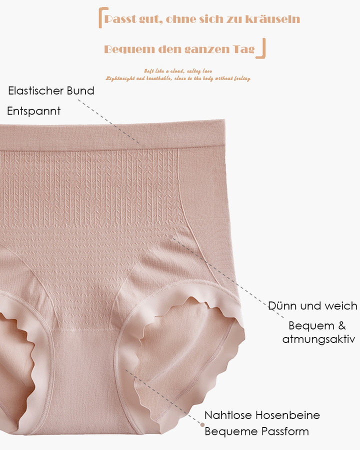 Damen hoher Taille Antibakteriell im Schritt Slips Stretch Vollständiger Abdeckung Unterwäsche