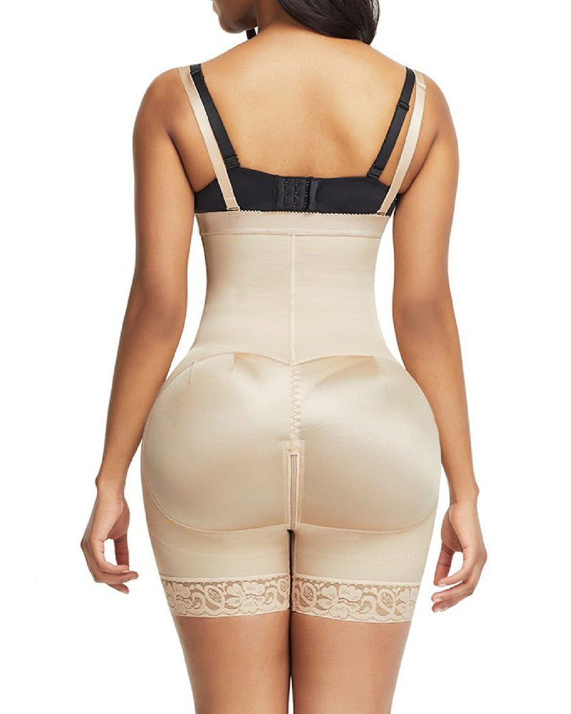 Abnehmbare Träger Seitlicher Reißverschluss Body Shaper Offene Brust Glatte Shapewear