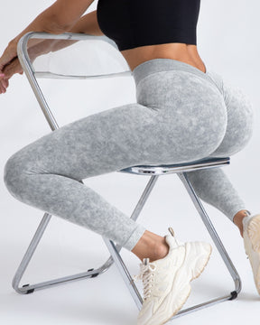 Pfirsichfarbene Hüfthebende Nahtlose Yogahose für Damen Elastische Fitnesshose mit Hoher Taille