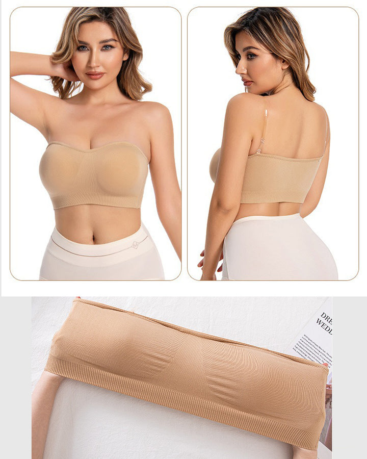 Damen Push up BH ohne Bügel nahtloser Bandeau BH