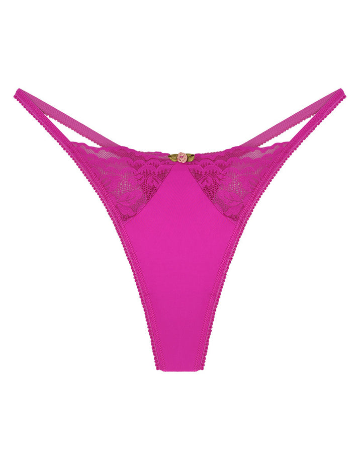 Sexy Spitzen Elastischer Tanga Niedriger Taille Blumendekor Bikini Höschen