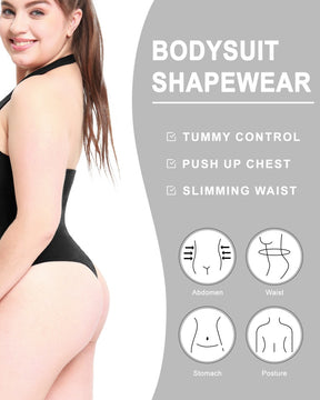 Figurformender Neckholder Tanga Bodysuit