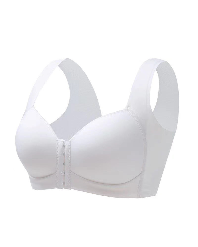 Damen Komfort Lift Frontverschluss Nahtlose Push-Up Drahtlos Ohne Bügel Breite Träger BH