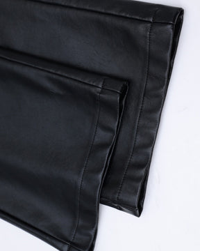 Vielseitige PU-Lederhose mit Weitem Bein für Damen Hohe Taille Schmale Gerade Hose