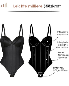 Damen Korsett Tanga Bauchkontrolle Po Lift Bodysuit Shapewear Mit Bügel-BH