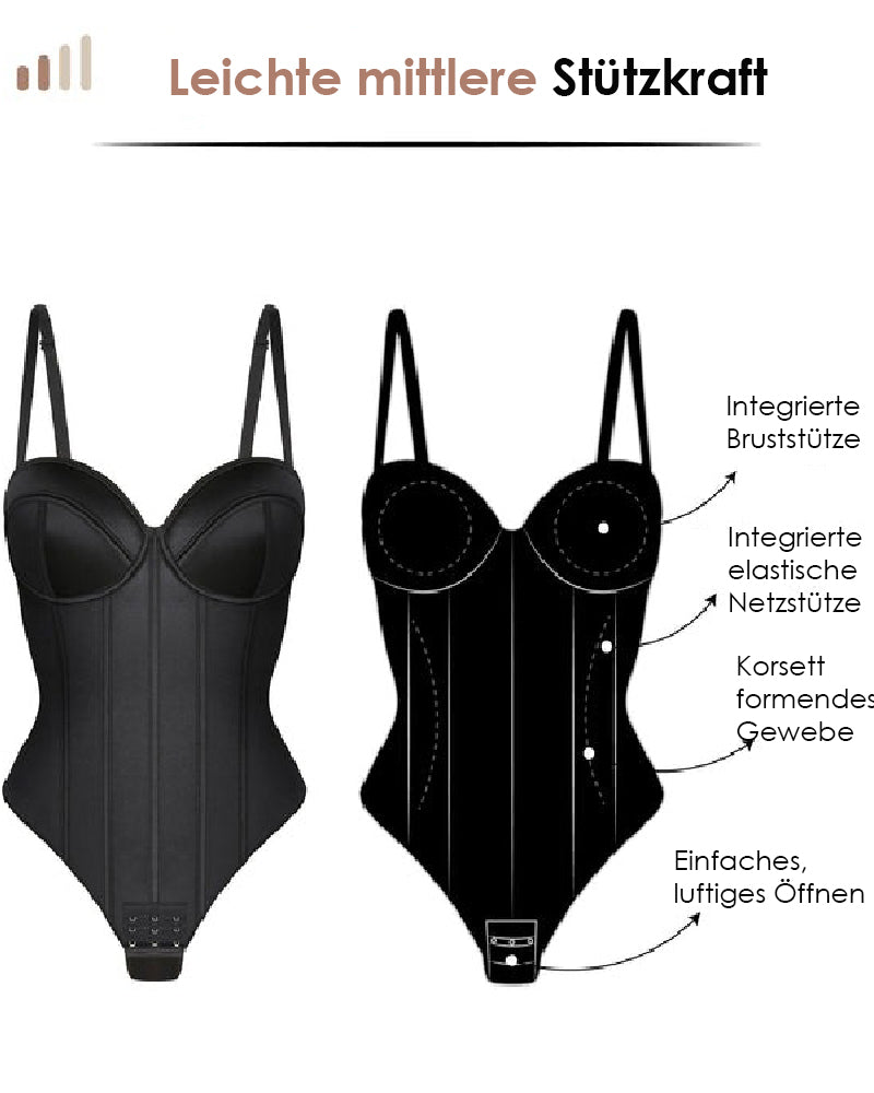 Damen Korsett Tanga Bauchkontrolle Po Lift Bodysuit Shapewear Mit Bügel-BH