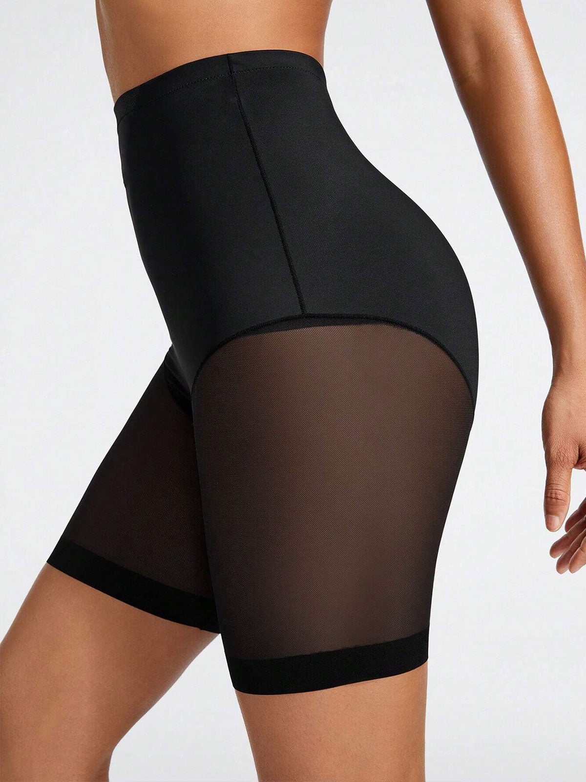 Damen Nahtlose Mesh Anti-Rubbel Bauchweg Shapewear Shorts