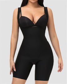 Damen Nahtlose Doppelte Bauchweg Elastische Fajas Offene Brust Postpartale Shapewear Body