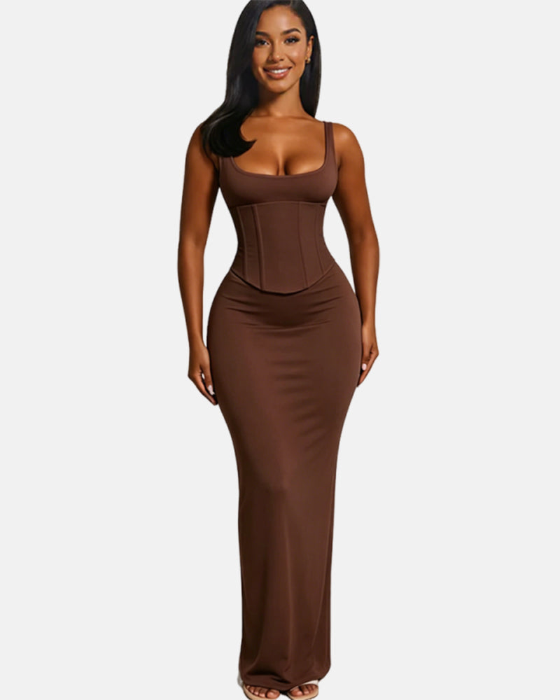 Hourglass Figure Body Shaper The Corset Maxi Dress Two-Piece Set