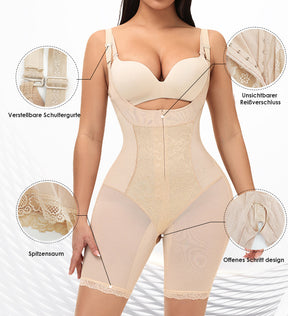 Damen Unsichtbarer Postpartum Offener Schritt Bauchweg Korsett Shapewear Body Mit Bein