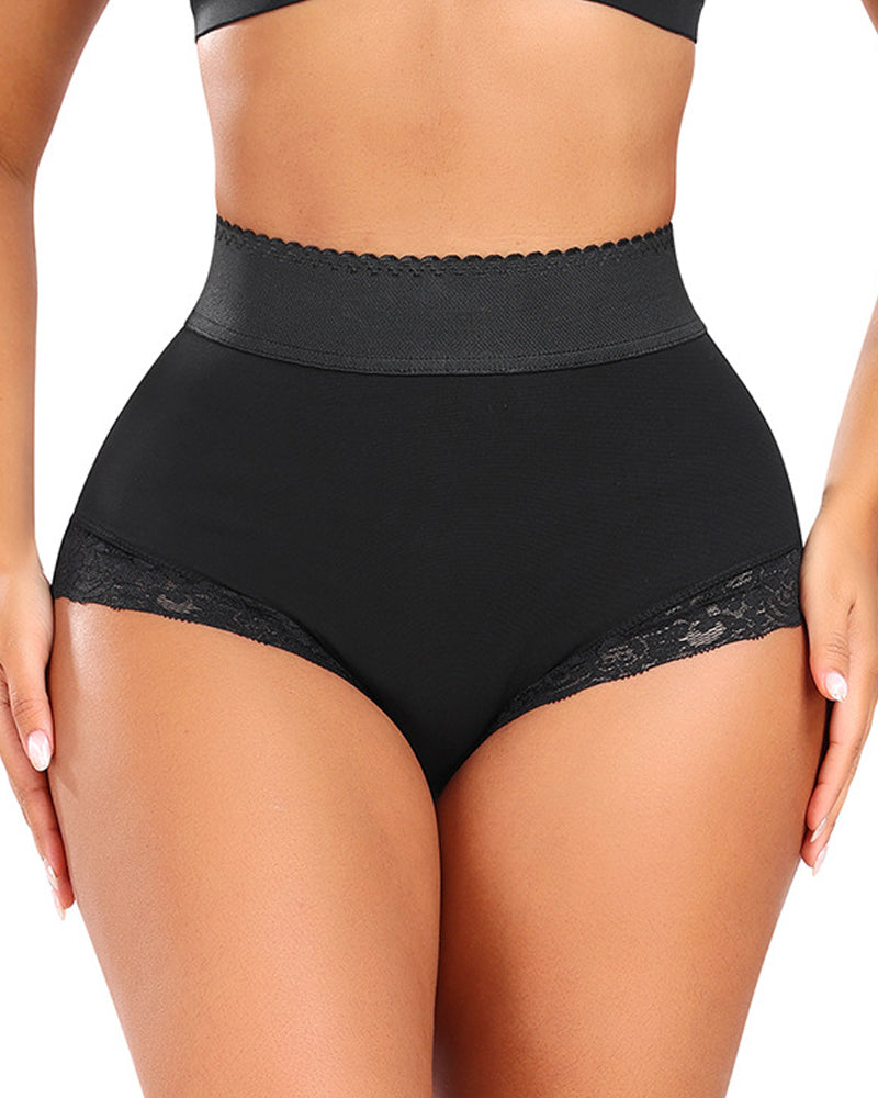 Damen Dreieckige Mittelhohe Hüfthebende Bauchkontrolle Shapewear Shorts