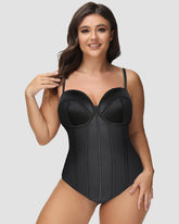 Damen Korsett Tanga Bauchkontrolle Po Lift Bodysuit Shapewear Mit Bügel-BH