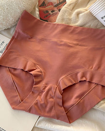 Damen Langstapeliger Baumwolle Slip Hoher Taille Bauchkontrolle Unterwäsche