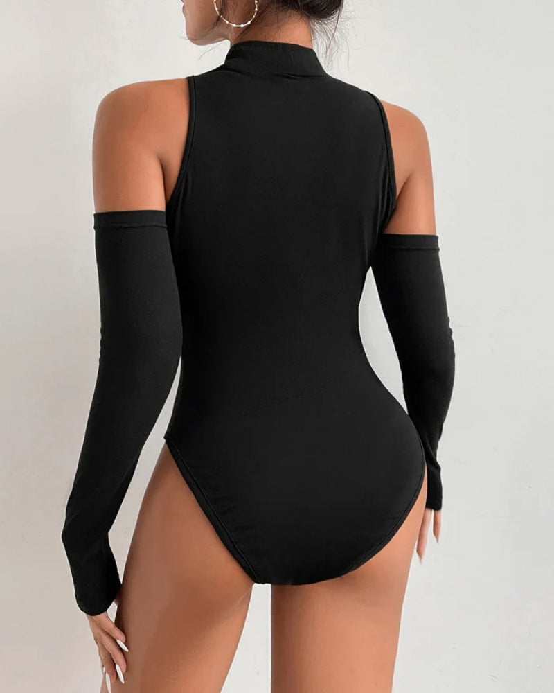 Sexy Langarm-Bodysuit mit Schulterfreier Passform