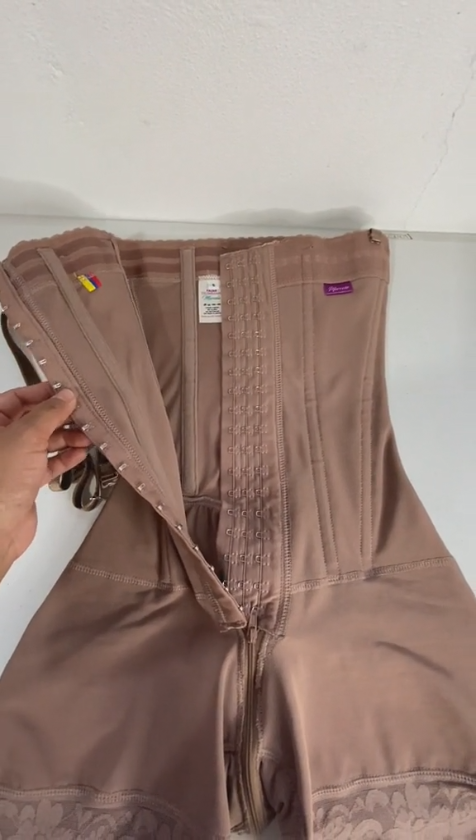 Rosybrown Schnalle Offen Brust Schritt Reißverschluss Baucweg Shapewear Fajas Colombianas