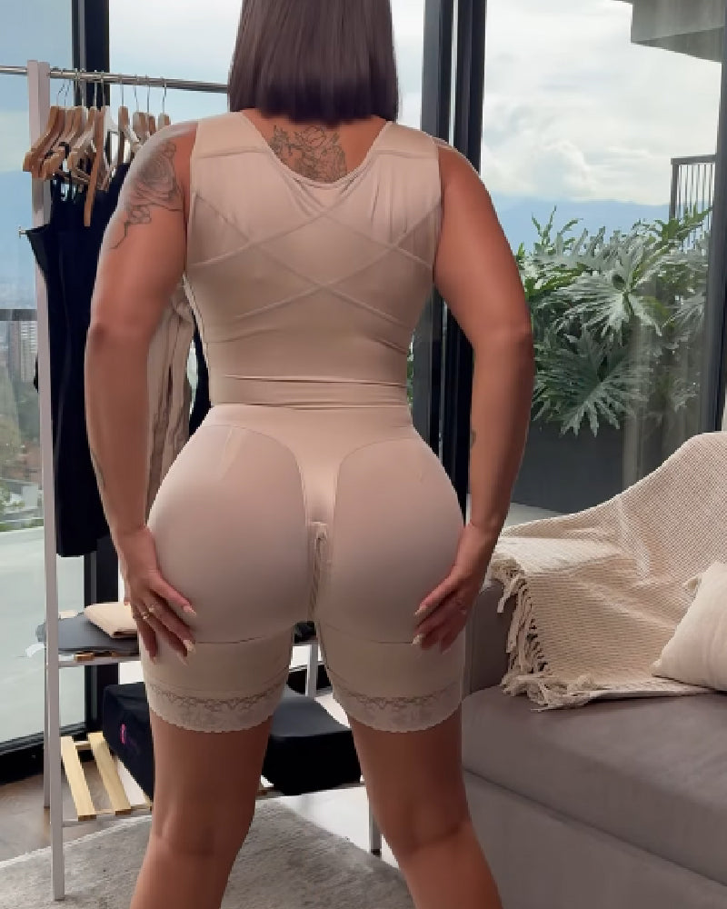 Damen Stage 2 Faja Kolumbianisch BBL Nach Operationen Offene Brust Bauchweg Shapewear (Vorverkauf)