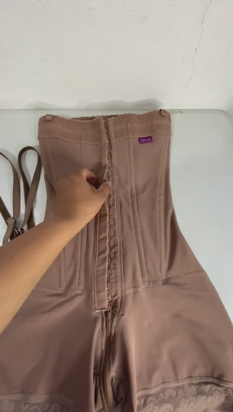 Rosybrown Schnalle Offen Brust Schritt Reißverschluss Baucweg Shapewear Fajas Colombianas