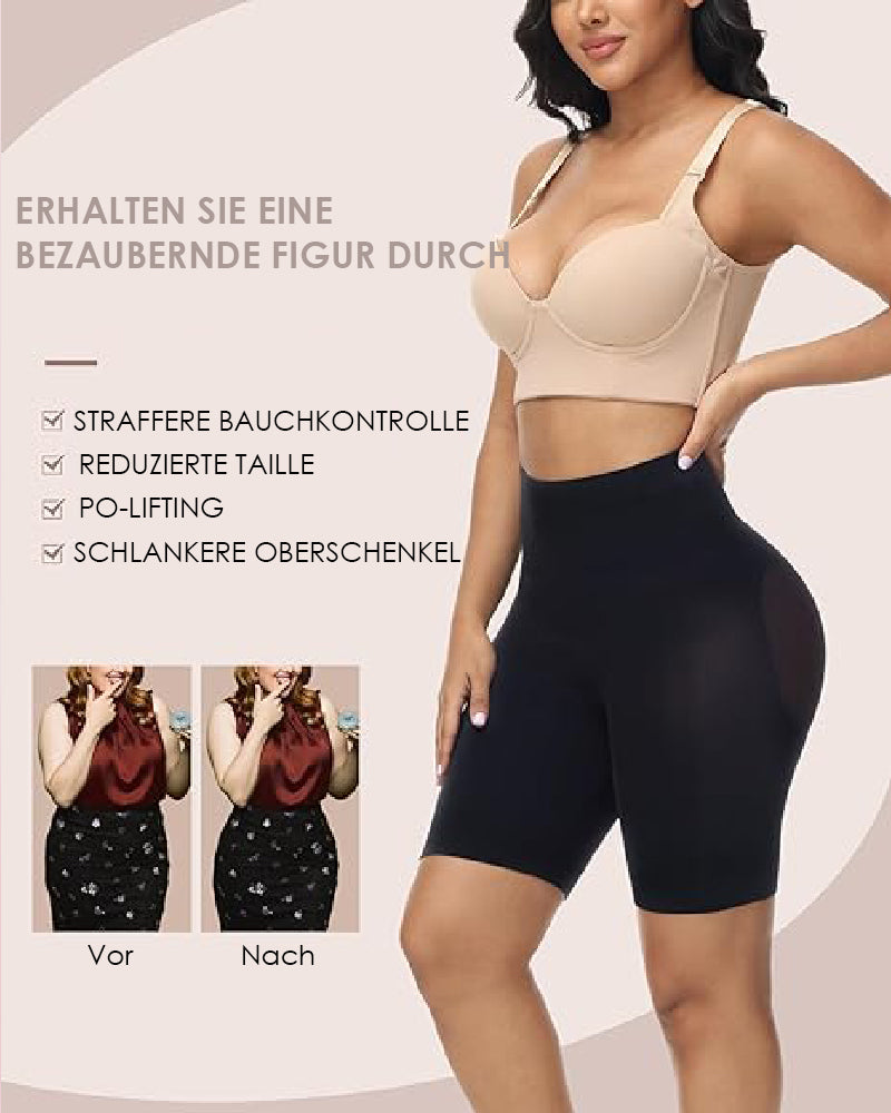 Damen Hoher Taille Shapewear Shorts Nahtlos Bauchkontrolle Faja Po-Lifter Shorts