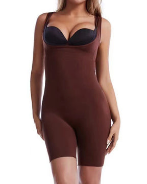 Nahtloser Offener Brust Bauchweg Ganzer Bodysuit  Ärmellos Oberschenkel Schlankere Shapewear