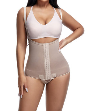 Damen Bauchkontrolle Verstellbare Schnalle Vorne Offen Brust Shapewear