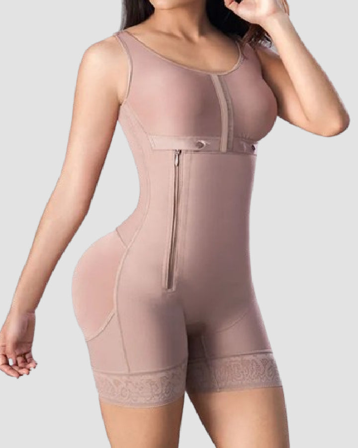 Shapshe® Damen Kolumbianischer Bauchweg BBL Faja Bruststütze Seitlicher Reißverschluss Shapewear