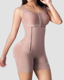 Damen Kolumbianischer Bauchweg BBL Faja Bruststütze Seitlicher Reißverschluss Shapewear