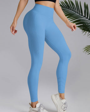 Lange Yogahose in Nude mit Hoher Taille und Bauchkontrollierender Pfirsich-Hüfte