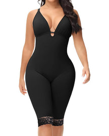 U Plunge Bauchweg Mittlerem Oberschenkel Bodysuit Nahtloser Ganzkörper Fajas Shapewear