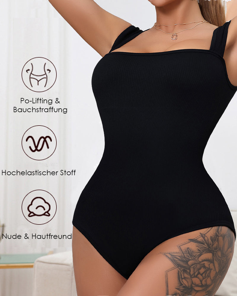 Damen Nahtloser Bodysuit Quadratischem Ausschnitt Ärmellose Tanktops Shapewear