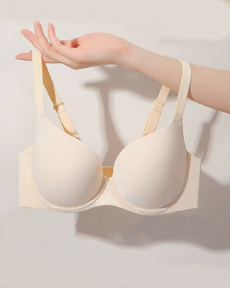 Damen Glatter Spurloser Bügel BH Verstellbarer Dünner Anti-Durchhang Minimizer Bralette