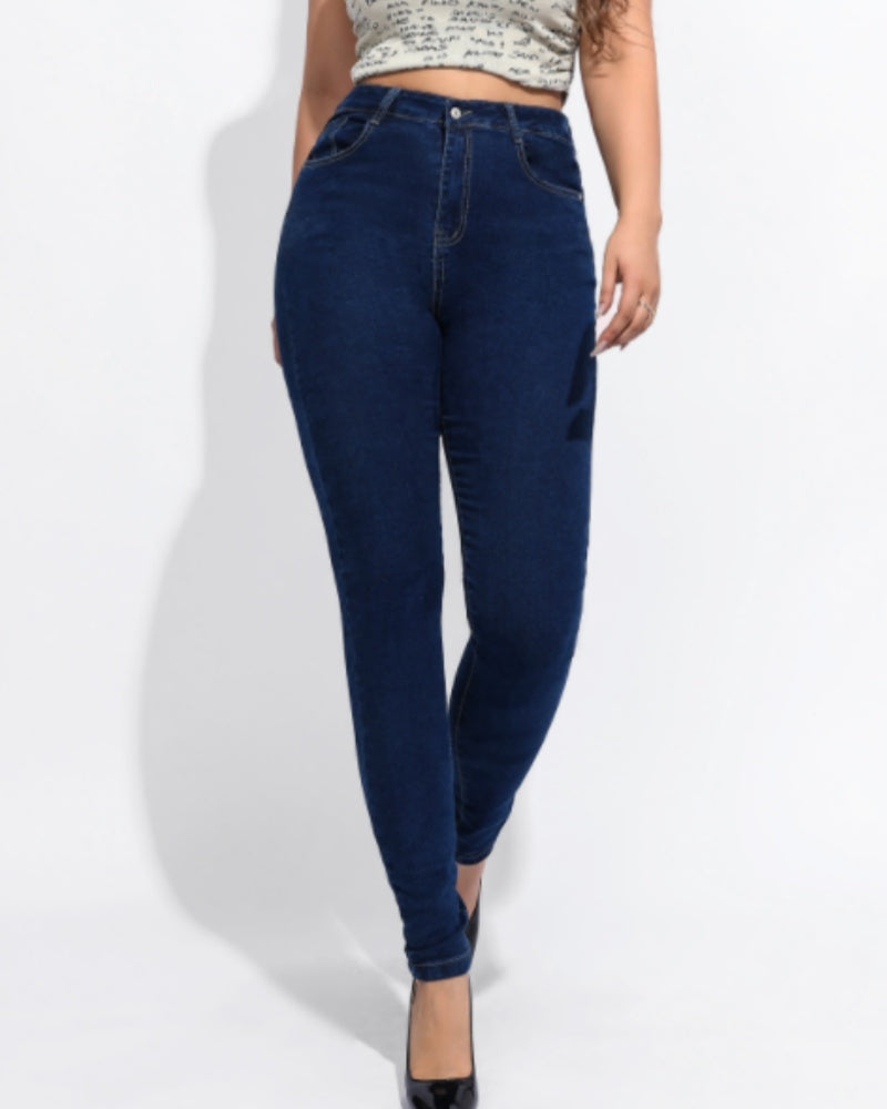 High Waist Slim Fit Skinny Jeans für Damen mit Elastizität