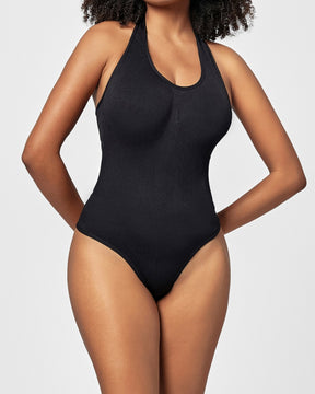 Figurformender Neckholder Tanga Bodysuit