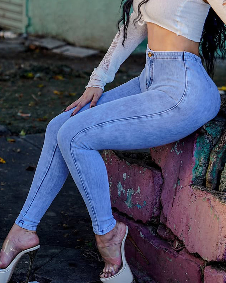 Shapshe® Sexy Skinny-Jeans mit Hip-Lift-Rücken und Schnürung für Kurvige Frauen