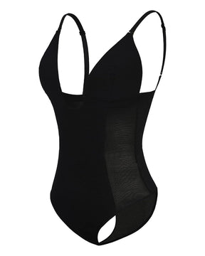 Damen Tiefem V-Ausschnitt Shapewear U-förmigem Rücken Nahtloser Tanga Bodysuit