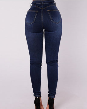 Trendy Zweireihige Mehrknopf Slim-Fit Stretch Jeans