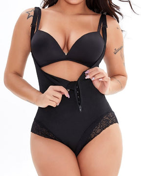 Damen Offenem Busen Bauchweg Slip Shapewear Fajas Mit Seitlichem Reißverschluss