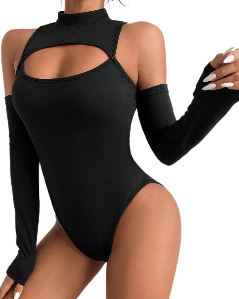 Sexy Langarm-Bodysuit mit Schulterfreier Passform