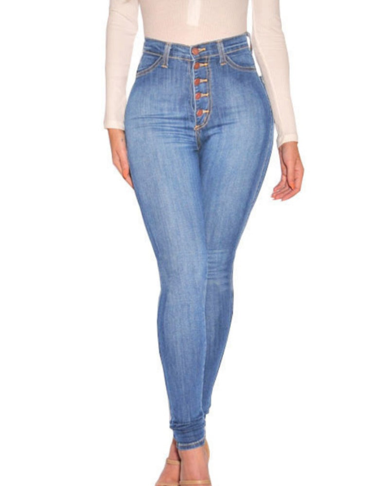 Po-Lifting-Skinny-Jeans mit Hoher Taille für Damen