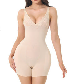 Rückenfreie Push-Up BH Bauchweg Offenem Schritt Shapewear Mit Abnehmbaren Po-Polstern