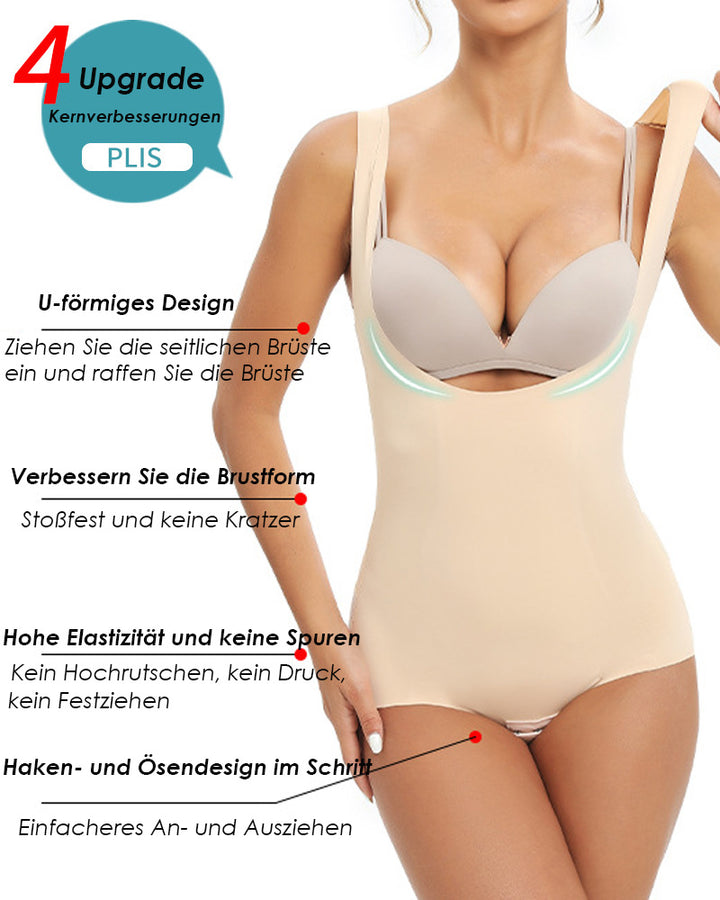 Damen  Nahtloser Solider Unterbrust Bauchkontrolle Bodysuit Shapewear