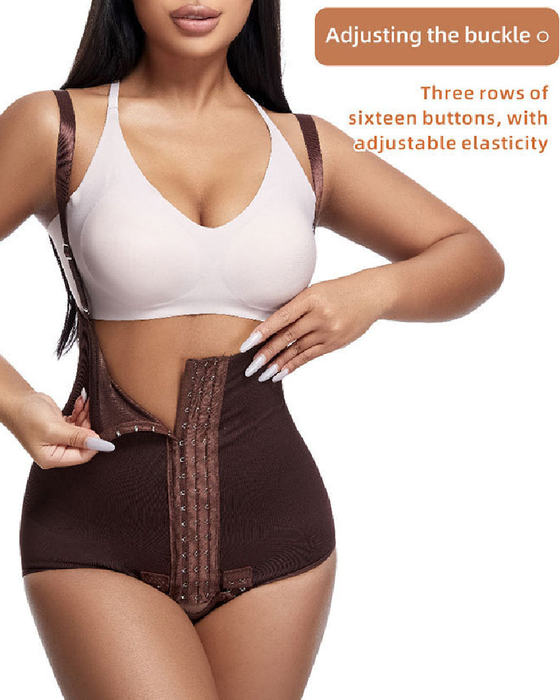 Damen Bauchkontrolle Verstellbare Schnalle Vorne Offen Brust Shapewear